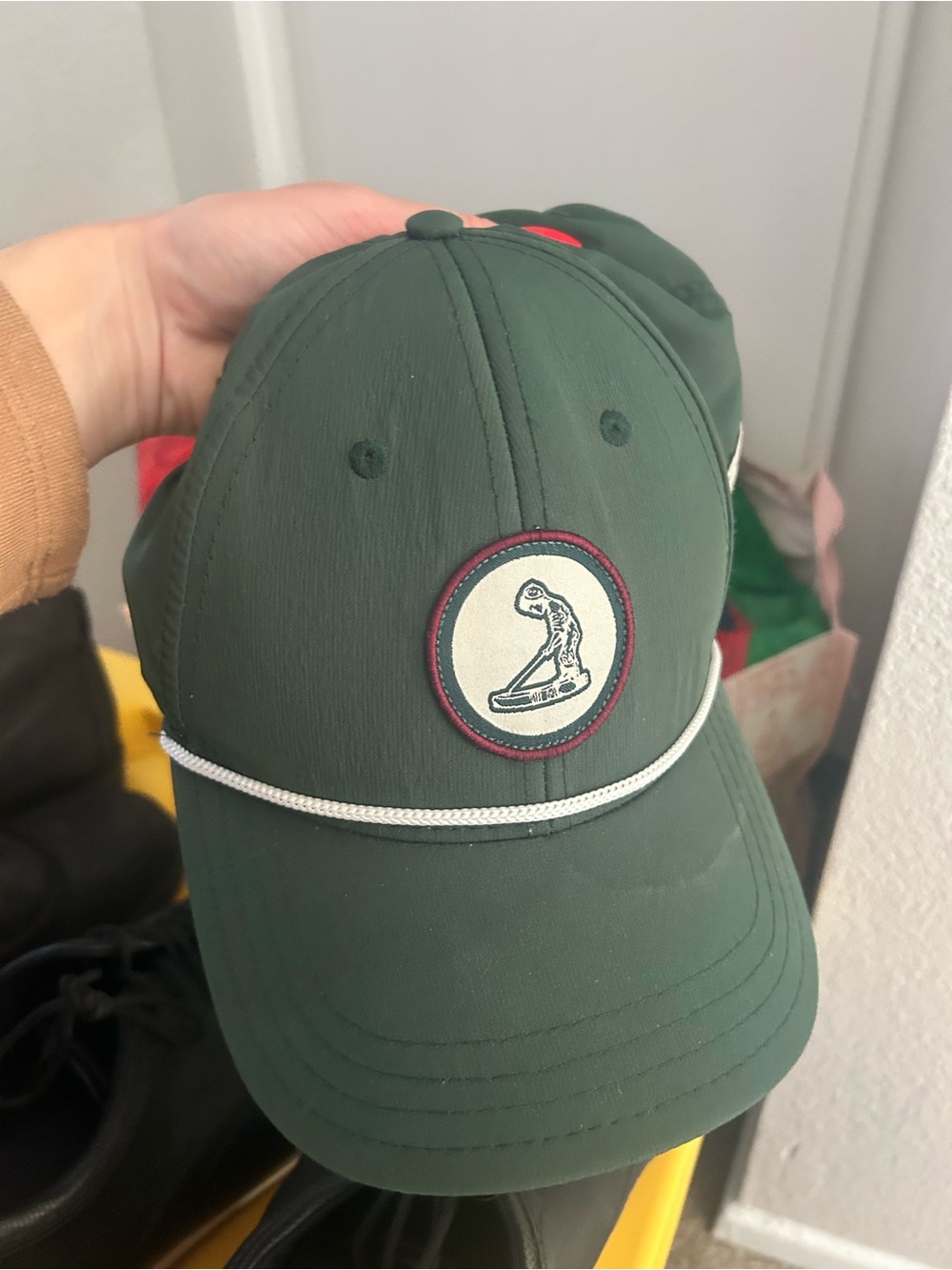 Green Rope-Trim Baseball Cap with Embroidered Patch Pinehurst